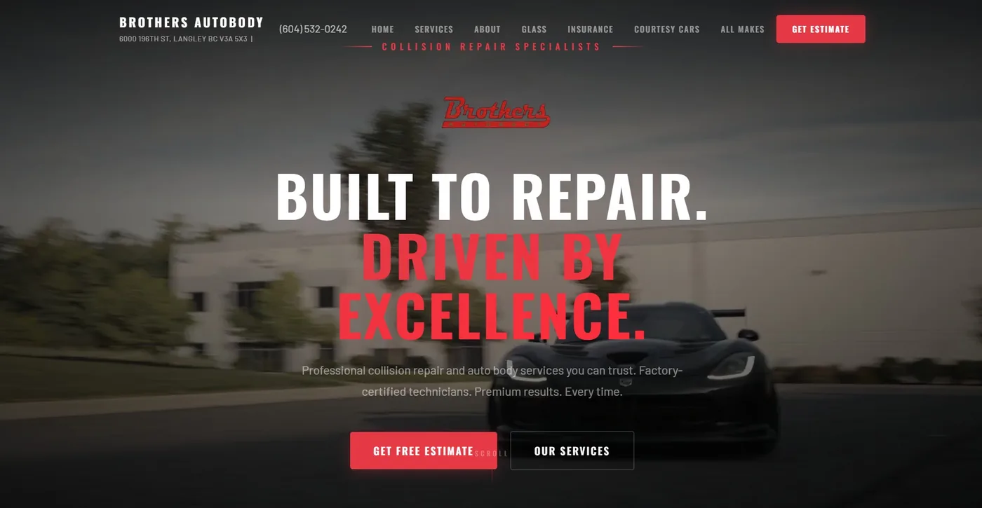 Brothers Autobody website preview